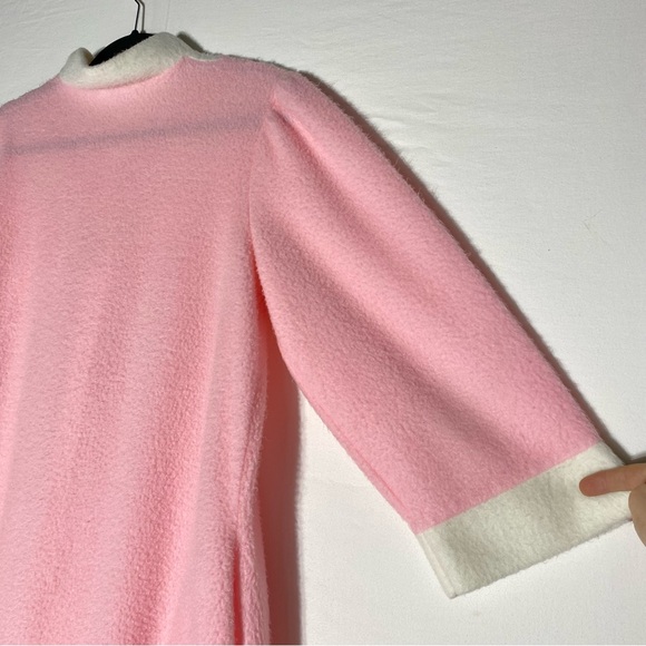 Vintage Hamilton Pink and White Fleece Long Sleeve Housecoat Robe Nightgown L - Picture 12 of 16